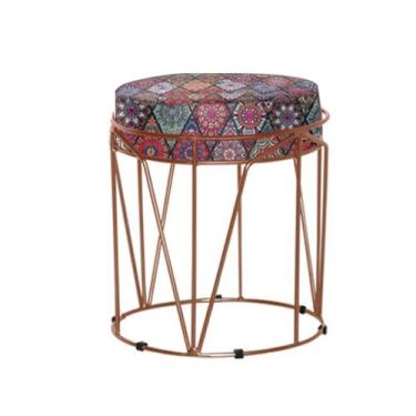 Imagem de Puff Aramado Babu Bronze Estampado  - stander metais e decorações 