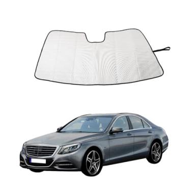 Imagem de Para-brisa de carro personalizado adequado para Mercedes Benz S Class 2008-2020 Protetor solar dobrável de poliéster refletivo protetor solar protetor solar bloco acessórios de proteção solar e calor