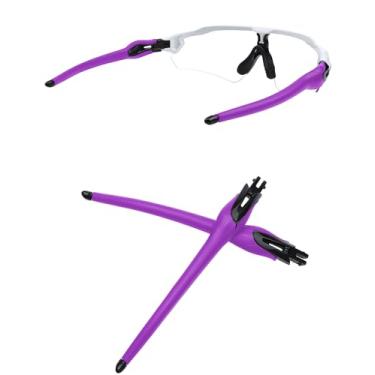 Imagem de MYCOURAG Hastes de substituição compatíveis com óculos de sol Oakley Radar EV Path/Pitch/Advancer - Preto - Roxo