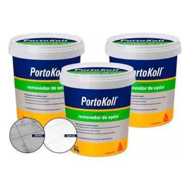 Imagem de 3 Cleanmax Removedor De Epóxi Portokoll 500g Limpa Rejunte
