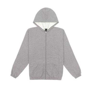 Imagem de Jaqueta Moletom Fico Com Capuz Cinza Tam. G-Masculino