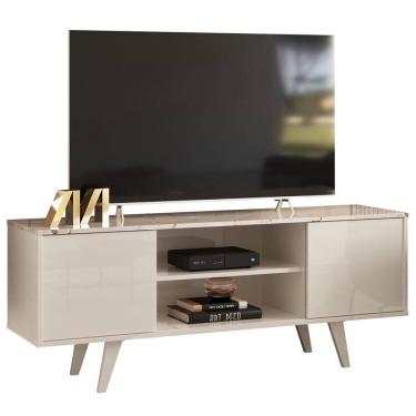 Imagem de Rack Para 55 Pol 2 Portas 136 Cm Lisboa Madetec Calacata Off White