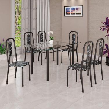 Imagem de Conjunto Sala de Jantar com 6 Cadeiras Lívia Preto
