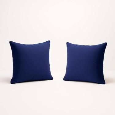Imagem de Kit 2 Almofada 42cm Decorativa Suede Fofinha Sofá E Cadeira Azul Marinho