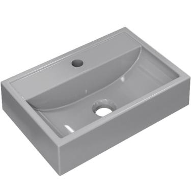 Imagem de Cuba De Apoio Retangular Para Banheiro Lavabo C01 Q450 Cinza
