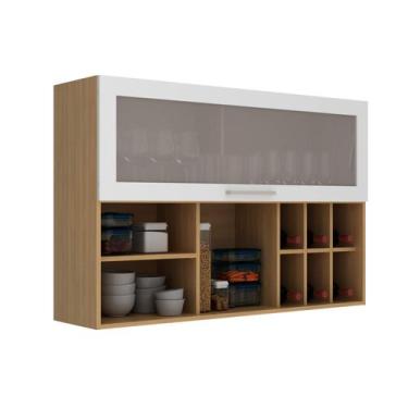 Imagem de Armário Aéreo de Cozinha 120cm 1 Porta Basculante com Vidro Copacabana