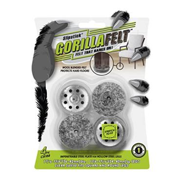 Imagem de Slipstick Protetores De Piso Gorillafelt Para Pernas Cadeira, Pisos Madeira, Feltro Transparentes Móveis Que Permanecem No Lugar, Adequados Redondas E Quadradas, Inclui 4 Meias Premium, Cb188