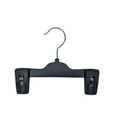 Imagem de Cabide para calça de bebê c/clips 20 cm Fosco kit Ioplast, Preto, 150 