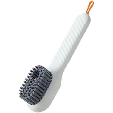 Imagem de Escova de limpeza macia com dispensador líquido multifuncional para sapato tênis calçado (Branco)