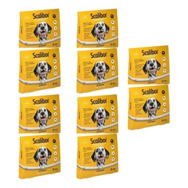 Imagem de Kit 10 Coleira Scalibor Grande 65cm Leishimaniose Antipulgas - Msd Saú