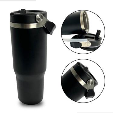 Imagem de Garrafa Térmica 900ml Aço Inoxidável Portátil Café Suco Água Ideal par
