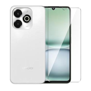 Imagem de WDMYLFTW Capa para Umidigi G100X + película protetora de tela de vidro temperado - Capa protetora de TPU (transparente) de silicone transparente e flexível à prova de choque (transparente)