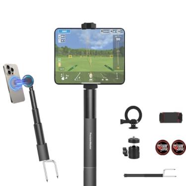Imagem de PrecisionMaster Bastão de monopé de golfe com suporte magnético de telefone e suporte para, bastão estável com suporte magnético para treinamento, GoPro, Insta360 (compatível com iPad) (compatível com