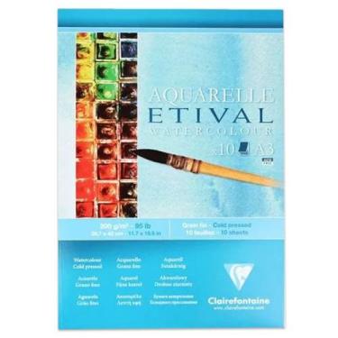 Imagem de Bloco Aquarela Etival 10 Folhas A3 200gr Clairefontaine - 96303c