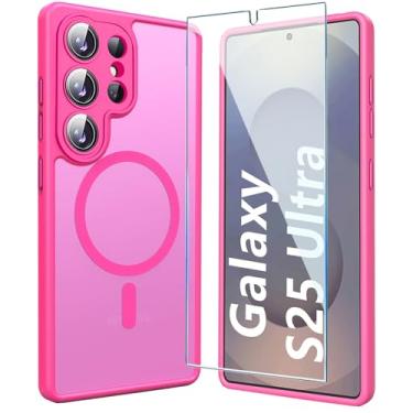 Imagem de TXXO Capa para Samsung Galaxy S25 Ultra, capa para Galaxy S25 Ultra com protetor de tela [proteção da câmera] Capa fina à prova de choque para Samsung S 25 Ultra capas de telefone para mulheres e