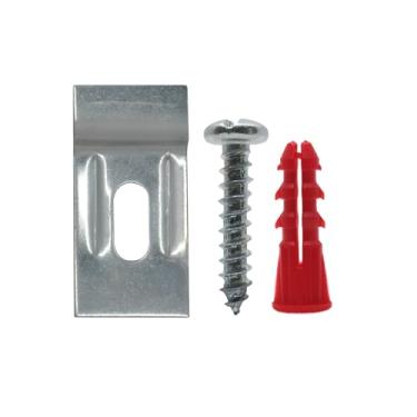 Imagem de Suporte de parede de segurança para pendurar na imagem com parafusos| Suporte de segurança, parafusos e âncoras | Suporte de suporte para gancho de segurança – Pacote com 100