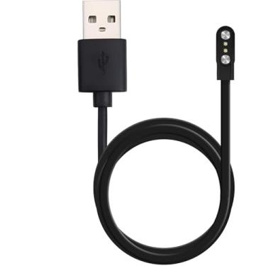 Imagem de Carregador de relógio inteligente, cabo de carregamento USB magnético, 3,0 mm, preto magnético de 2 pinos