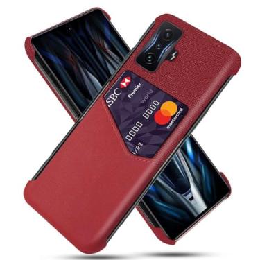 Imagem de Capa para Xiaomi Redmi K50 Gaming,Tela e tampa de couro PU,Antideslizante,360°cobertura completa à prova de choque com 1 slot de cartão atrás,Prevenção de queda-Red