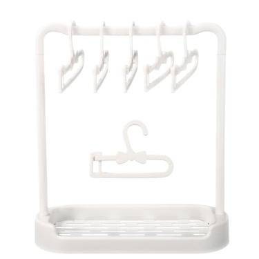Imagem de Conjunto de Cabides para Roupas Boneca, Mini Cabideiros Brancos Roupas Bonecas Pequenas Acessórios Armazenamento Roupa de Bonecas para Casa Boneca