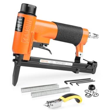 Imagem de KAMSIN Grampeador Pneumático Para Estofados Kn7116L, Calibre 22, Pistola De Fio Fino Crown 3/8 Pol. (9,0 Mm), Comprimento Da Perna 1/4 A 5/8 (6-16 Ponta Longa