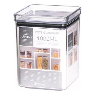 Imagem de Pote Hermético Lumini Quadrado Alimentos Empilhável 1000ml - Paramount