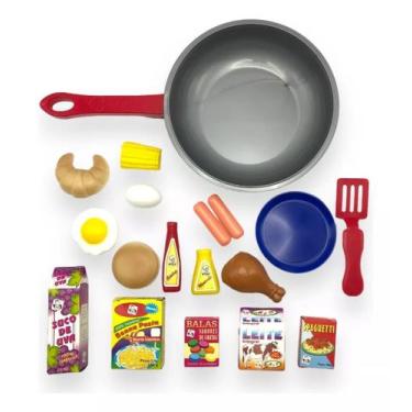 Imagem de Frigideira Gourmet Cozinha Brinquedo Infantil C/ Comidinhas Acessórios