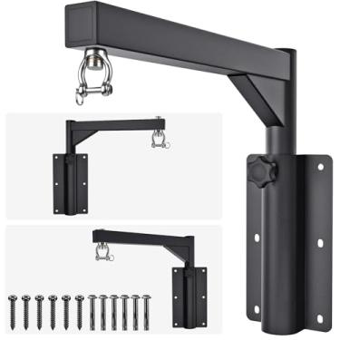 Imagem de SELEWARE Suporte de parede para saco pesado – capacidade de 226 kg, altura ajustável, suporte de parede para saco de boxe resistente, gancho para saco de pancadas com gancho giratório de 360° e design