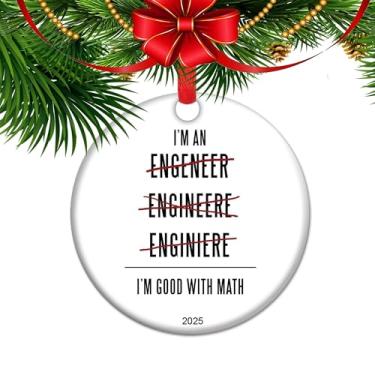 Imagem de Ornamento I'm an Engineer I'm Good with Math Engineer, presente para engenheiro, engenheiro de software, engenheiro civil, engenheiro mecânico