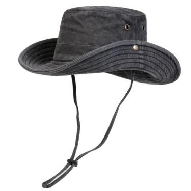 Imagem de Chapéu De Balde Lavado De Aba Grande Masculino Ao Ar Livre Casual Prot