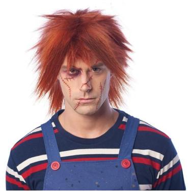 Imagem de Peruca Costume Culture Evil Doll Chucky para homens vermelha