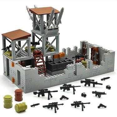 Imagem de Base militar Building Block Toy ZHX com 288 unidades para crianças de 