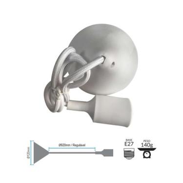 Imagem de Luminária Pendente Branca E27 - Sorte Luz 