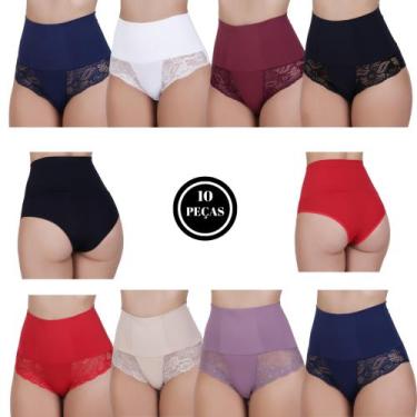 Imagem de Kit 10 Calcinha Cinta Modeladora Compressão Cós Alto -c13 KIT 10 FERNA
