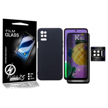 Imagem de Capa VELUDO + Pel Privac.3d + Pel Da Câm. P/ LG K62 LMK520BMW - Cell I