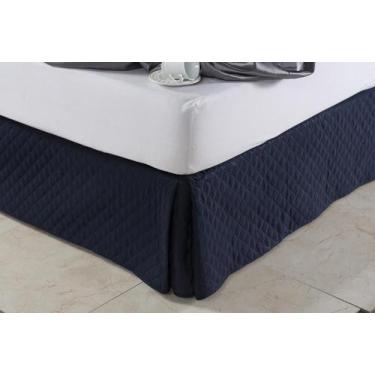 Imagem de Saia Box Ultrassônica Solteiro 1 Peça - Cortinas Ibitinga, Azul Marinh