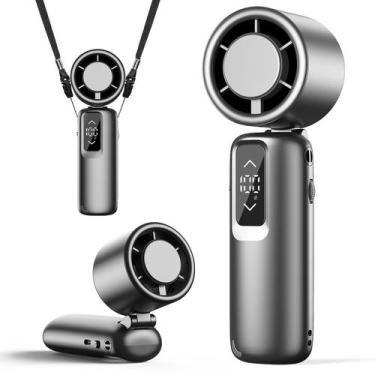 Imagem de Ventilador Turbo Portátil Guirngou 3 em 1 10m/s 23h Bateria Cinza