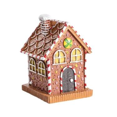 Imagem de XLWLLNJ Decoração de Prateleira de Natal em Formato de Casa de Vila Natalina,