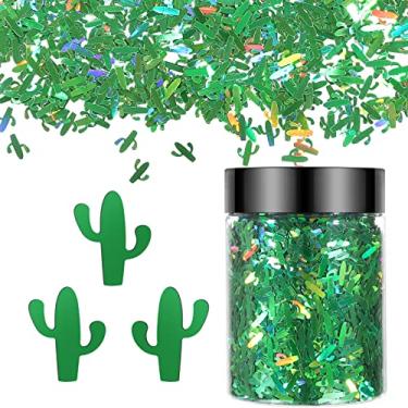 Imagem de Cacto de 48 g - 8 mm】 Glitter holográfico grosso, glitter LightStone Sparkles, glitter a granel para artesanato, resina, pintura, arte de unhas, cabelo, copos, geleca, decoração de festival, etc