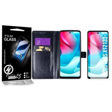 Imagem de Capa Capinha Carteira + Película Vidro Moto G60S XT2133 - Cell In Powe