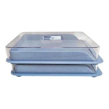 Imagem de Kit 02 Porta Frios Organizador Geladeira Acrílico E Plástico