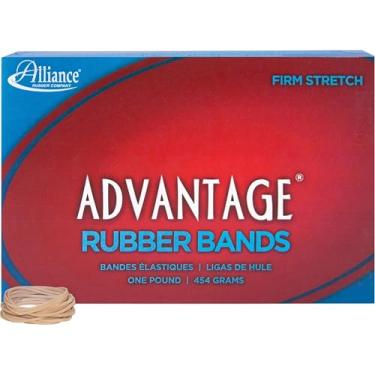 Imagem de Pulseiras de borracha Alliance Rubber 26125 Advantage tamanho #12, caixa de 500 g contém aproximadamente 2.500 faixas (3,5 cm x 1/40.6 cm, crepe natural), bege