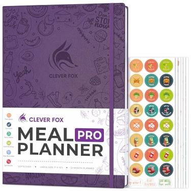 Imagem de Clever Fox Agenda de refeições PRO – Diário semanal de preparação de refeições com lista de compras e rastreador de perda de peso – Dieta, fitness e bem-estar – Caderno diário nutricional – Dura 12