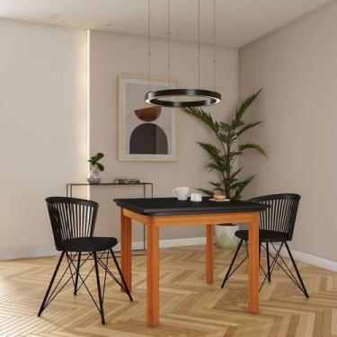 Imagem de Mesa de Jantar Extensível Retangular Marea Preta e Castanho 151 cm - M