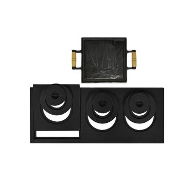 Imagem de Chapa Fogão A Lenha Multiuso 3 Bocas Bifeteira Ferro Fundido