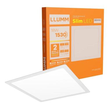 Imagem de 2X Painel Slim Led 18W Plafon De Embutir 22X22Cm Quadrado Ge