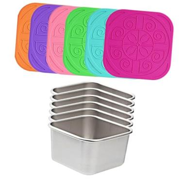 Imagem de Generic 6x Recipiente para molho de salada em aço inoxidável, copos para molho, jarra para molho, recipiente para condimentos para bar e restaurante, 180ml