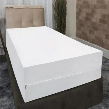 Imagem de Capa Colchão Solteiro Hospitalar Pousada Ziper - Branco - Fama