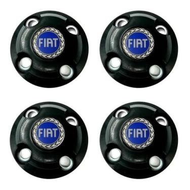 Imagem de Jogo 4 Calotinhas Centrais Roda De Ferro Fiat Aro 13 14 15 Uno Palio S