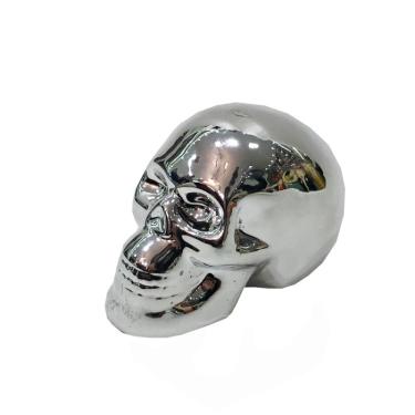 Imagem de Cofrinho Personalizado Caveira de Madeira 12x10x16Cm Prata