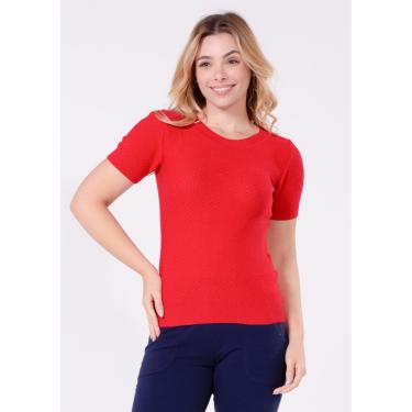 Imagem de Blusa Manga Curta Pau a Pique Modal Básica Vermelho